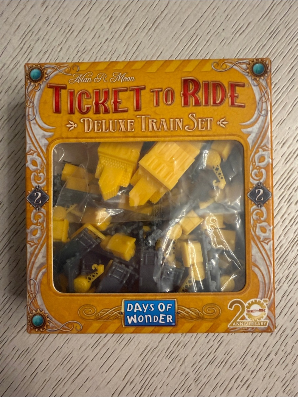 Ticket to Ride 20th Anniversary Deluxe Train Set Days of Wonder - yellow crane